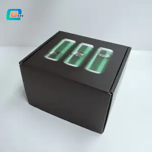 Factory Price Custom Fashion High-end Black Folding Paper Gift Box for Shoes Clothing Boxes Beer Can Packaging Gift Craft