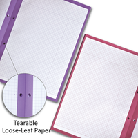 Cahier à feuilles mobiles quadrillé A4 pour une écriture fluide, papeterie scolaire