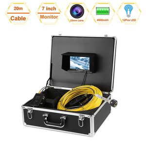 20M cavo in fibra di vetro tubo parete sistema di controllo della rete fognaria 7 "Video <span class=keywords><strong>endoscopio</strong></span> sistema di telecamere utilizzato <span class=keywords><strong>per</strong></span> il tubo di ispezione - Product Image 1