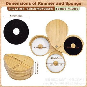 Caja giratoria de bambú de tres niveles para condimentos, portátil, para jugos y cócteles, de madera maciza - Product Image 4