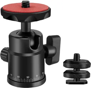 Aluminum 1/4 To 3/8 Aluminum mini ball head camera mount for tripod