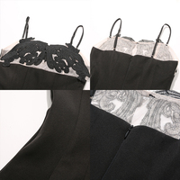 Robe élégante en dentelle rouge bordeaux pour femme, bretelles spaghetti, col carré, jupe évasée, idéale pour invitées de mariage ou soirées décontractées – Vente en gros