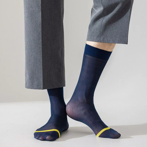 <span class=keywords><strong>Calze</strong></span> da <span class=keywords><strong>Uomo</strong></span> in Nylon Trasparente a Righe Sottili, <span class=keywords><strong>Calze</strong></span> Eleganti al Ginocchio per Completi - Product Image 1