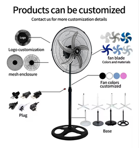 <span class=keywords><strong>Ventilateur</strong></span> de sol oscillant en fer, 3 pales, classe A d'efficacité énergétique, moteur AC 50W pour garage, maison et usage commercial - Product Image 2
