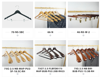 Cintres de luxe en bois à épaules larges avec revêtement en velours et crochets rotatifs, gain de place, pour armoire simple