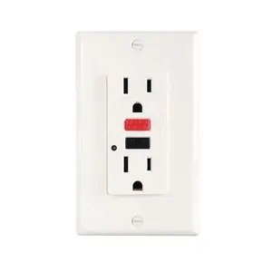 15A/125V GFCI Outlets, Decor GFI Duplex Receptacles with LED Indicator, gfci with cover, ETL Certified, White
