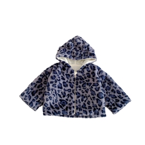 Winter boys and girls cute hooded fleece cotton-padded <strong>jackets</strong> for <strong>children</strong>, thickened warm leopard print coats for babies - Product Image 5