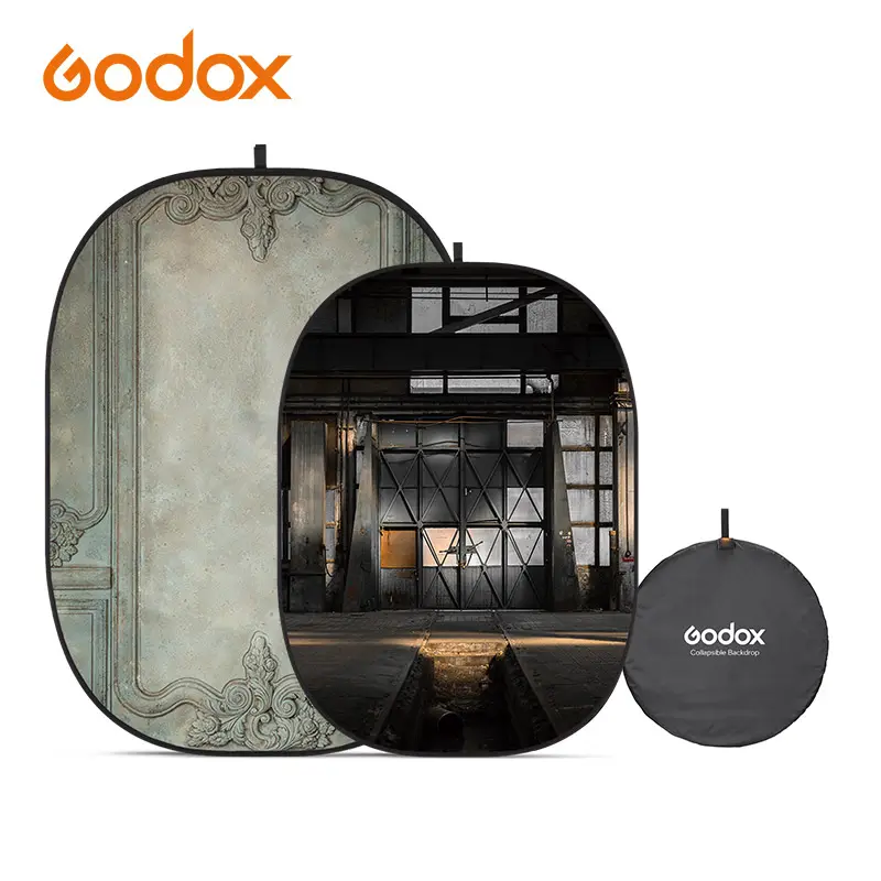 Godox 3D Collapsible Background board Double sided rendering oil painting Street scene Background cloth for Portrait Photography