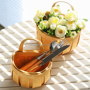 Panier de pique-nique en plastique de haute qualité personnalisable, rotin naturel et copeaux de bois, panier suspendu, écologique, multifonctionnel, rangement - Product Image 3