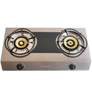 Top quality natural gas stove table Stainless Steel Surface Material Two Burner Gas Cooker stove