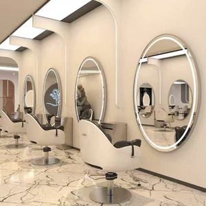 Miroir mural LED rond pour la coiffure, la beauté, le maquillage et l'utilisation en salon pour les salons de coiffure - Product Image 4