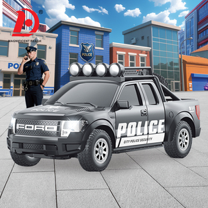 Ensemble de jeu de véhicules de police à inertie 5 pièces : Camion de dépannage, Hélicoptère, <span class=keywords><strong>Moto</strong></span>, Berline, Pick-up – <span class=keywords><strong>Jouet</strong></span> de police urbaine à friction - Product Image 3