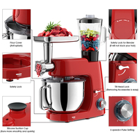 Robot Culinaire Électrique Multifonction 5 en 1 pour Cuisine : Mixeur Blender, Hachoir à Viande, Batteur sur Socle