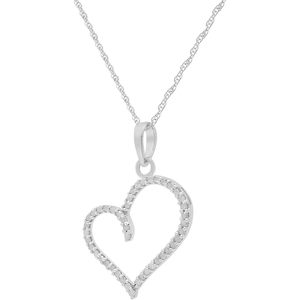 Colgante de Corazón en Plata de Ley con Baño de Rodio, Diamante Blanco Natural de Corte Brillante Redondo de 0.45 Ct, Joyería Moderna para Mujer para Uso Diario - Product Image 3