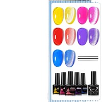 Vente chaude Nouveau Cat Eye UV Gel Polonais Starter Kit Glacé Arc-En-Ciel Coloré Nail Gel Ensemble avec Lampe LED pour DIY Style Français Ongles
