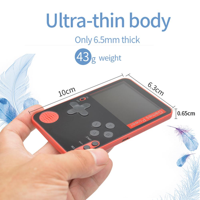 New K10 2.4 Inch Screen Mini Retro Game Console 500 Games Super Thin 6.5mm Video Consola Portable Handheld Game Player Gamepad