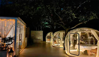 Dôme de Glamping Mobile Extérieur en Polycarbonate PC avec Vitrage, Modèles de Dôme Bulle PC pour Vue Panoramique