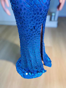 Nocance Y2638-Cバレンタインデーアイテム豪華なミラーグリッターロイヤルブループラスサイズイブニングドレスウエディングパーティーセレブリティオートレスローブ - Product Image 5