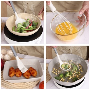 11-Piece New PP Flat Handle Household Slipper Soup Spoon <b>Silicone</b> Kitchen Utensil Set Cooking <b>Tools</b> With Storage Bucket - Product Image 4