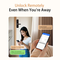 Cerradura Inteligente Biométrica de Huella Dactilar para Puerta, Cerradura Electrónica Digital sin Llave con Contraseña, Tarjeta IC, Manija de Palanca y Control por Aplicación