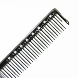 Pente de cabelo antiestático para salão de beleza, equipamento profissional ultrafino para barbeiro e corte de cabelo de metal alumínio