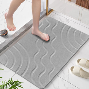 Alfombra de Baño de Tierra de Diatomeas Rectangular 60x39cm con Patrón de Ondas, Absorbente, de Secado Rápido, Diseño Minimalista para Baño, Cocina y Sala de Estar - Product Image 2