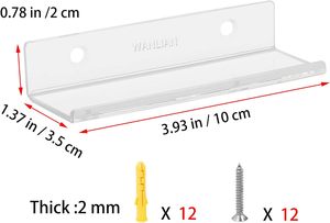 Lot de 6 étagères à <span class=keywords><strong>disques</strong></span> en vinyle transparent <span class=keywords><strong>pour</strong></span> support mural en acrylique <span class=keywords><strong>pour</strong></span> la maison et le bureau. - Product Image 2