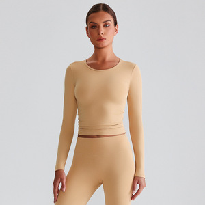 <span class=keywords><strong>T</strong></span>-<span class=keywords><strong>shirt</strong></span> da <span class=keywords><strong>donna</strong></span> a compressione Fitness rapida e solida con collo a girocollo termico 4 vie reversibili Plus Size Set pantaloncini Casual - Product Image 5