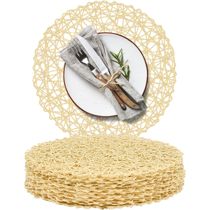 Paper <strong>Round</strong> Woven Placemats/Wedding Accent Centerpiece Place <strong>Mats</strong> Table <strong>Mats</strong> for Dining Table Decorative - Product Image 1