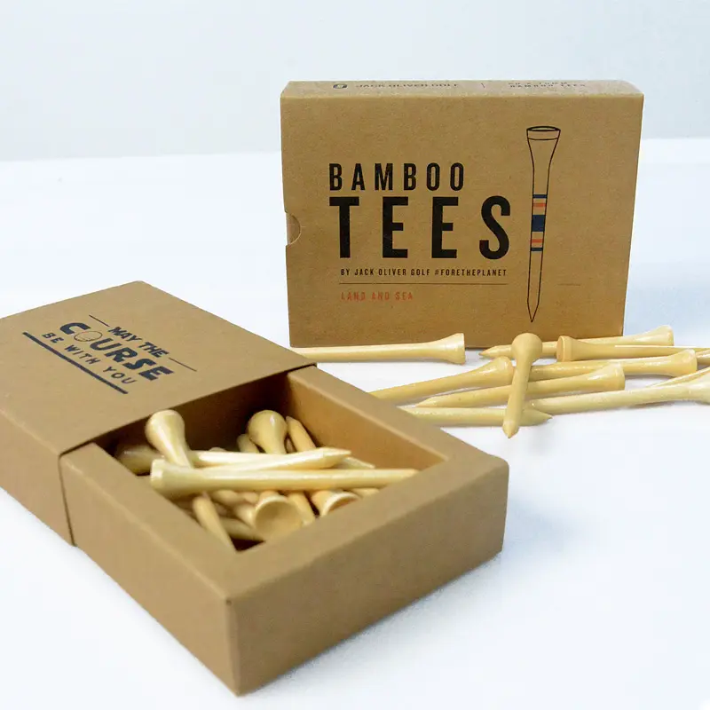 Golf Wholesale Tees Golf Accessories High Quality Bulk Custom Logo Bamboo Wooden Golf Tees