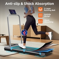 Tapis roulant électrique pliable couleur métallique avec écran LED, intelligent et portable, moteur 0,75 CV, vitesse 1-10 km/h, pour la maison et la salle de sport