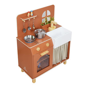 Juego de Cocina de Madera para Niños Pequeños con Accesorios de Cocina, Fregadero y Grifo, Juguete de Simulación - Product Image 3