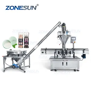 Zonesun ZS-FM5A Automatische Enkele Kop Volumetrische Spice Schroef Hopper Poeder Vulmachine Met Materiaal Feeder