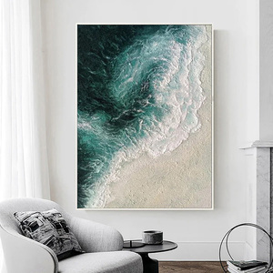 NGHỆ THUẬT biển tác phẩm nghệ thuật biển sóng vẽ tay Tranh sơn dầu trên vải Trắng Biển scape lớn xanh xanh dao dày thủ công hiện đại tường - Product Image 3