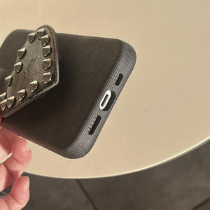 עבור תפוח 15 14 14 פרו ייחודי ג 'ינס מרקם טלפון נייד במקרה של rvet מעמד עבור iphone 16 ועוד 13 12 כיסוי - Product Image 4