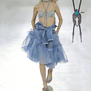 Pendentif Aigle Western, Collier Bolo Tie, Bijou en Alliage Tendance, Bouton DIY pour Accessoires de Fête, Moto, Punk, Hardcore, Extérieur - Product Image 1