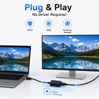 Adaptateur Mini USB vers HDMI 4K avec sortie CC et cordon plaqué or pour MacBook Pro/Air/Surface Pro 3/4