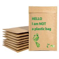 Enveloppe matelassée auto-adhésive en papier kraft brun biodégradable professionnel pour l'expédition d'épicerie, légère