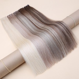 Extensions de <span class=keywords><strong>cheveux</strong></span> 100% naturels blonds 613 pour tissage Genius Weft, invisibles, nouées à la main, <span class=keywords><strong>cheveux</strong></span> vierges russes teints - Product Image 2