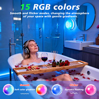Lumière de douche LED sans fil rechargeable RGB multicolore changeante en ABS pour salles de bain, placards, chambres et salons