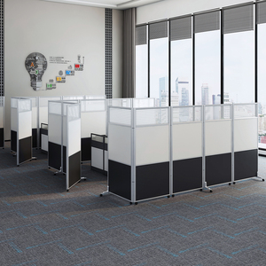 Muebles de oficina modulares modernos, cubículos de oficina altos, estación de trabajo de partición de madera, pared de partición de vidrio hecha en China para la escuela - Product Image 3