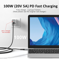 20Gbps 100W Type C Câble 3M Charge Rapide Pour Station D'accueil/MacBook/Ordinateur Portable/Disque U Haute Vitesse/Caméra Haute Vitesse