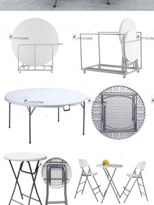 180cm nhựa thổi đúc bàn tròn ăn nhựa gấp bàn - Product Image 6