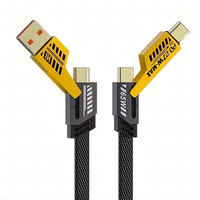Cable de Carga Rápida USB de Alta Calidad, 1M 2M PD 27W 65W 4 en 1, Trenzado de Nailon, Aleación de Zinc, para iPhone