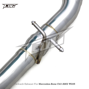 Tuyaux d'échappement Catback pour Mercedes-Benz C43 AMG w205 3.0T 2019-2024 Boska Racing en acier inoxydable avec silencieux à valve - Product Image 4