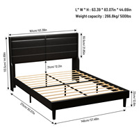 Cadre de lit double King Size en similicuir synthétique Pu moderne Ensembles de chambre à coucher Meubles