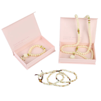 Boîte à bijoux magnétique à couvercle rabattable personnalisée, logo imprimé, emballage cadeau rose, boîte cadeau de luxe pour collier, emballage pour la Saint-Valentin