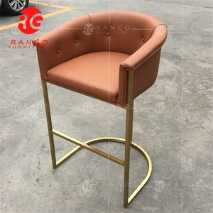Chaise <span class=keywords><strong>de</strong></span> <span class=keywords><strong>bar</strong></span> en acier inoxydable argenté <span class=keywords><strong>de</strong></span> luxe, épaisseur 1,5 mm, <span class=keywords><strong>design</strong></span> moderne <span class=keywords><strong>de</strong></span> haute qualité pour la maison, l'hôtel et le salon - Product Image 2