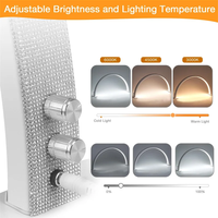 Table multifonctionnelle pour salon de beauté Lumière demi-lune LED pour bureau à ongles avec bouton rotatif Effet Bling Bling