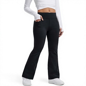 <b>Women</b> High Waist <b>Black</b> Leggings Slim Fit Knitted Spandex Cotton Winter Casual Solid Color Breathable Full Length <b>Pants</b> - Product Image 1